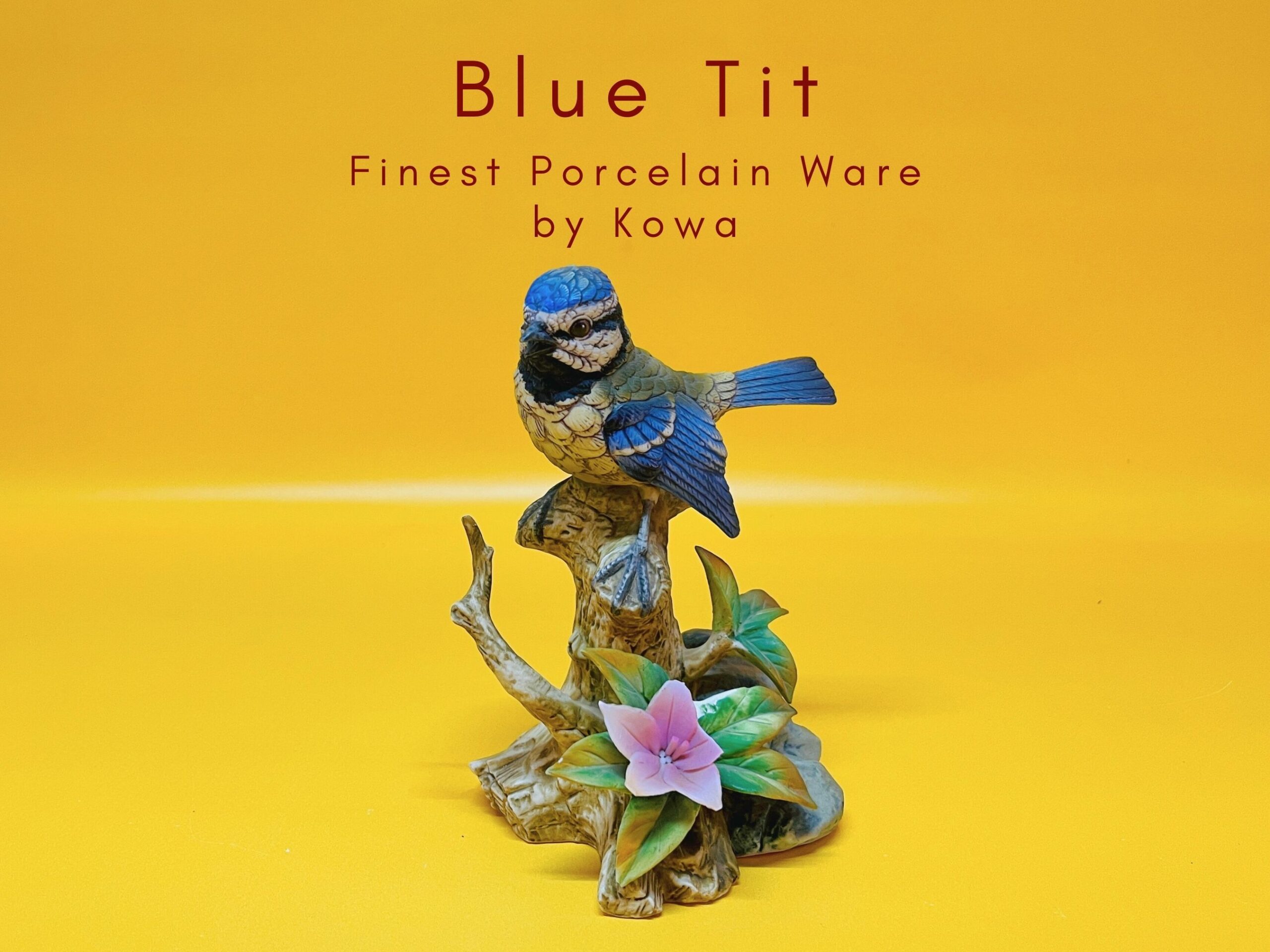 Porcelain Blue Tit Bird Figurine Hand-Painted