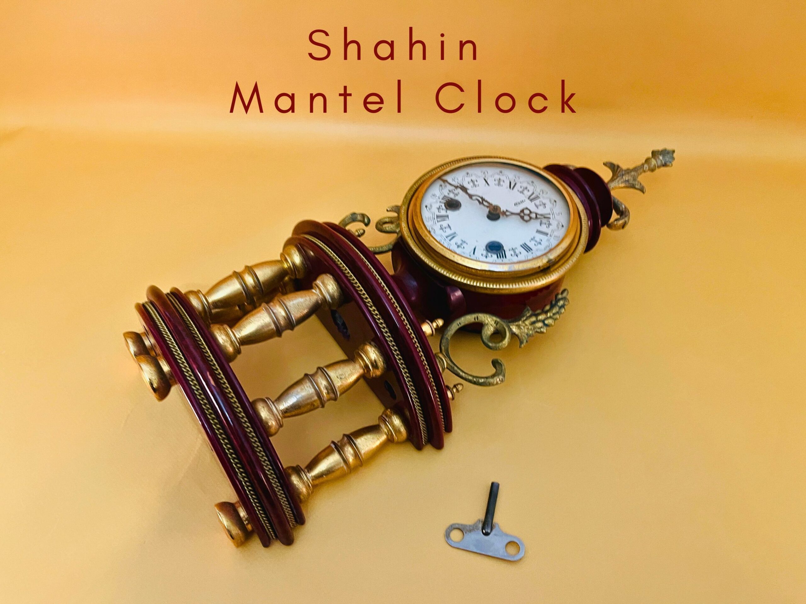 Vintage Persian Shahin Mantel Clock Ormolu Style