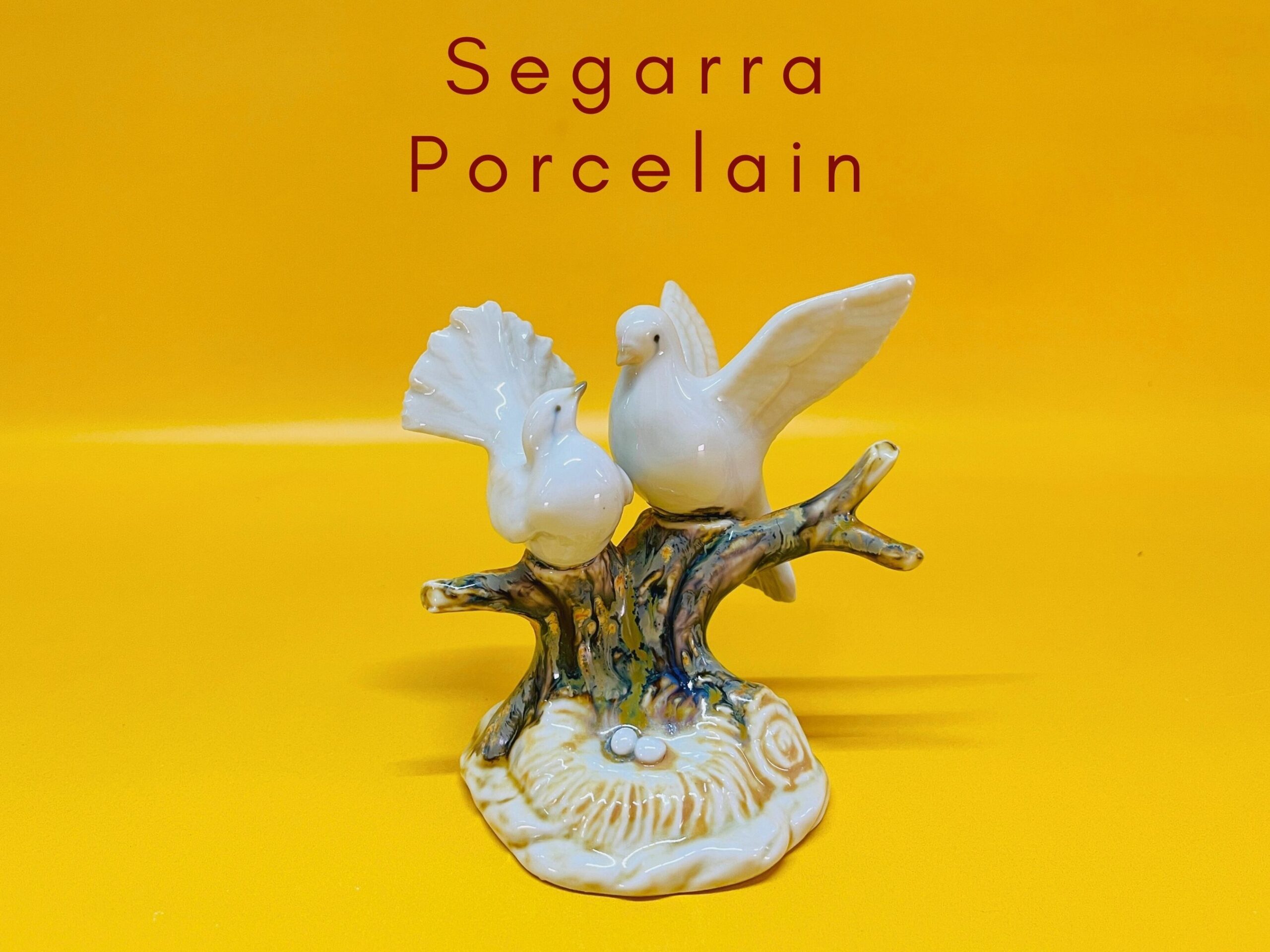 Vintage Porcelain Doves Figurine Segarra
